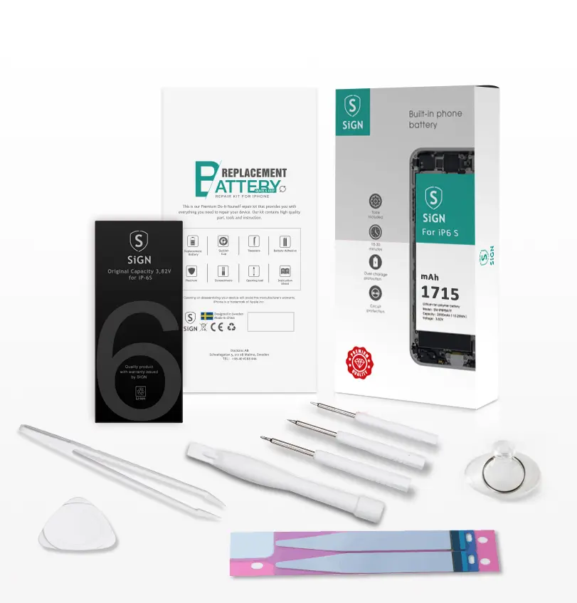 SN-IP6SBATT_1abkhmRzQifuYz0hZ33Di SiGN Komplett Kit för Batteribyte - iPhone 6S - Bild 1