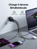 Joyroom snabbladdare, GaN Ultra, 67W, med USB-C-kabel 100W - mörkgrå - Bild 4