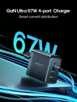 Joyroom snabbladdare, GaN Ultra, 67W, med USB-C-kabel 100W - mörkgrå - Bild 3