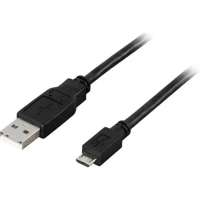 USB 2.0 Kabel Typ A till Micro B 0.5m – Laddning & Data – Svart