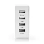 Nedis Väggladdare 4xUSB-A - Vit