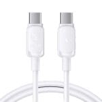 Vit USB-C till USB-C-kabel från SiGN med 100 W tryckt på kontakten.